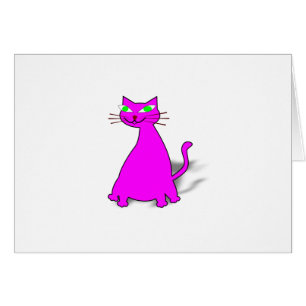 Cartão Gato De Gordura Rosa