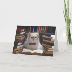 Cartão Gato de graduação inteligente