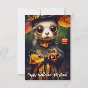 Cartão Gato de Halloween de Autumn Pumpkin Autumn Style f