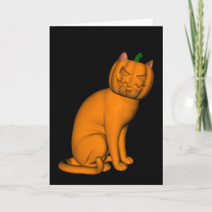 Cartão Gato de Halloween estranho