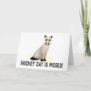 Cartão Gato de Hóquei Piscado