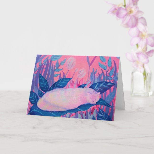 Cartão Gato-de-lata-rosa-púrpura-azul Fantasia (Orquídea)