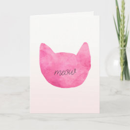 Cartão Gato de Mão Rosa Esbranquiçada