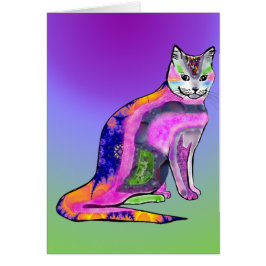 Cartão Gato de Muitas Cores