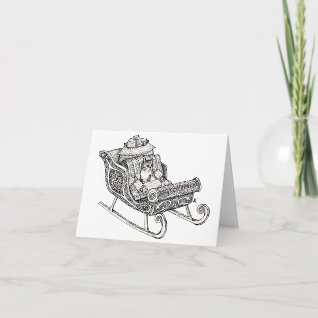 Cartão Gato de Natal (Frente)