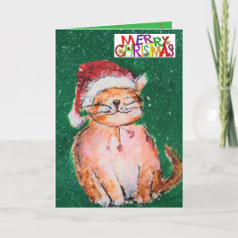 Cartão Gato de Natal