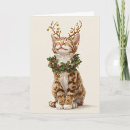 Cartão Gato de Natal Caprichoso