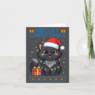 Cartão Gato de Natal Meowy Fofo – Camiseta de Gatinho de