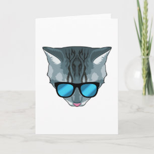 Cartão Gato de Óculos de Sol