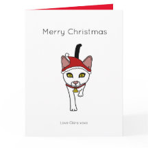 Gato de Papai Noel de desenho animado fofo