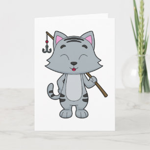 Cartão Gato de Pesca e Pesca