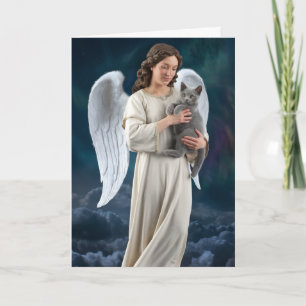 Cartão Gato de Shorthair britânico e Anjo
