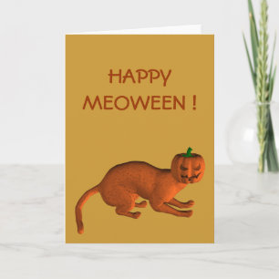 Cartão Gato de Tigre de Halloween