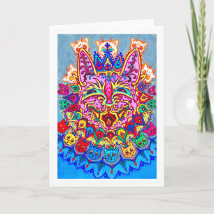 Cartão Gato Decorativo abstrato, Louis Wain