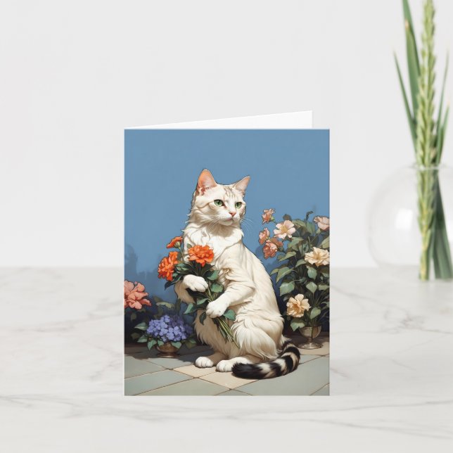 Cartão gato dia de as mães (Frente)