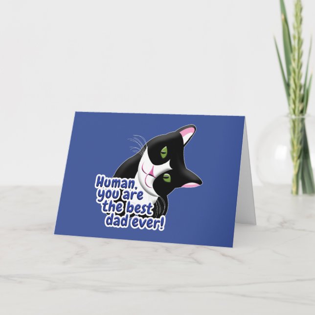 Cartão Gato dia de os pais (Frente)