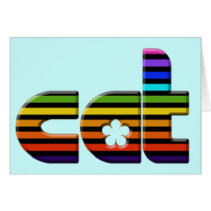 Cartão gato-do-arco-íris