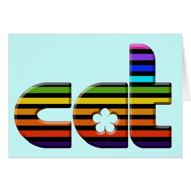 Cartão gato-do-arco-íris (Frente Horizontal)