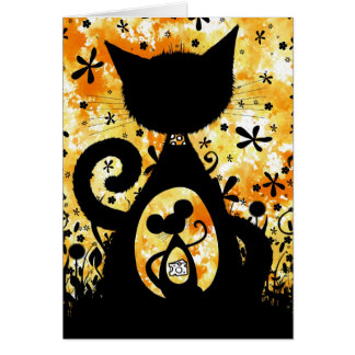 Cartão gato do Biscoito-tambor