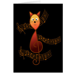 Cartão Gato do Clef de triplo