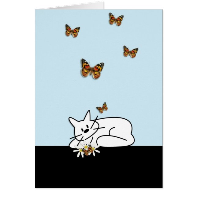 Cartão Gato do Doodle (Frente)