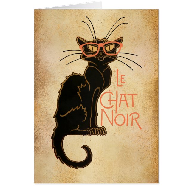 Cartão Gato do hipster, clássico (Frente)