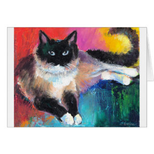 Cartão gato do ragdoll que pinta 2 Novikova