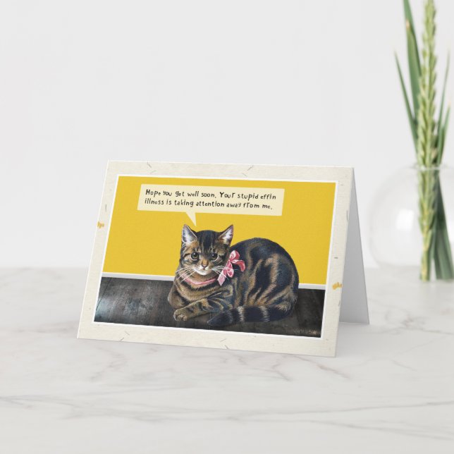 Cartão Gato "Doença Estúpida" (Frente)