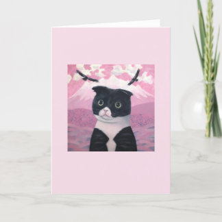 Cartão Gato Dora-chan rosa #3