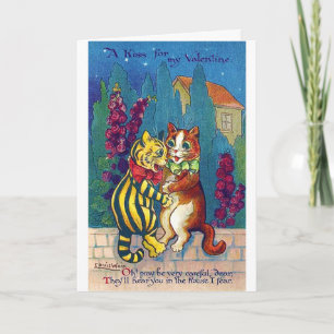 Cartão Gato dos Amantes no Dia dos Namorados, Louis Wain