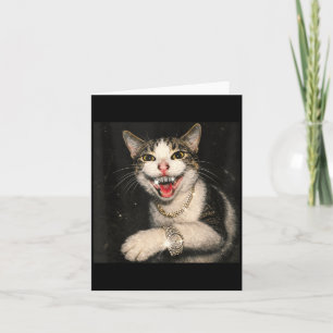 Cartão Gato Drip Engraçado Meme Hip Hop Brilho Gatinho Ga