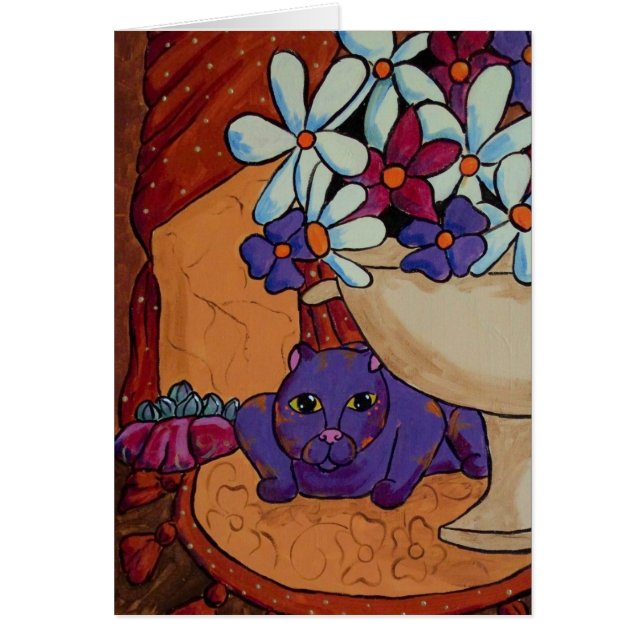 Cartão Gato e figos (Frente)