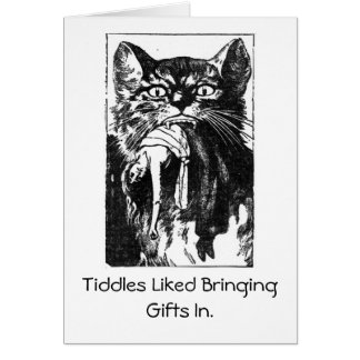 Cartão Gato e mulher