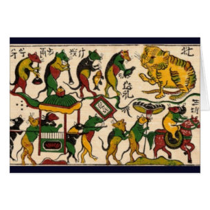 Cartão Gato e rato que wedding Vietnam tradicional