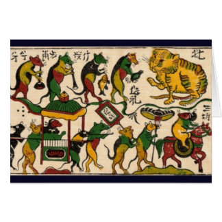 Cartão Gato e rato que wedding Vietnam tradicional