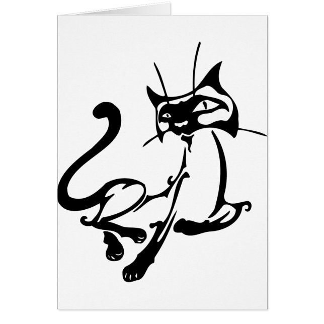 Cartão Gato elegante (Frente)