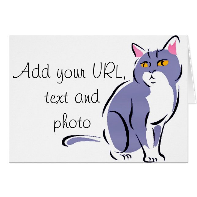 Cartão Gato Elegante (Frente Horizontal)