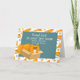 Cartão Gato em uma Caixa Nova em Casa