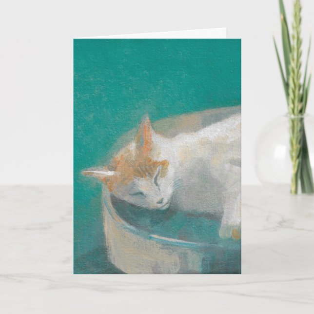 Cartão Gato em Verde (Frente)