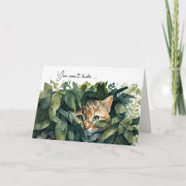 Cartão Gato Em Verde Deixa Aniversário