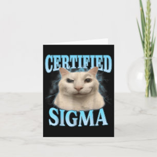 Cartão Gato engraçado certificado Sigma meme piada humorí