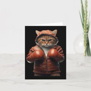 Cartão Gato Engraçado Com Luvas Para Homens