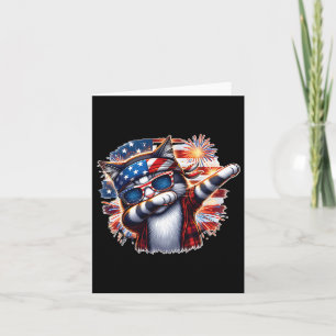 Cartão Gato Engraçado De Dabbing Com Bandana American Sun