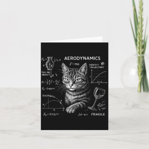 Cartão Gato Engraçado Equações de Matemática Física Humor