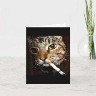 Cartão Gato engraçado fumando meme humor negro gato sarcá