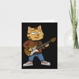 Cartão Gato Engraçado Jogando Cara De Violão Rock &am