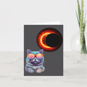 Cartão Gato Engraçado Legal Usando Óculos de Sol Assistin