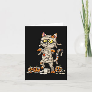 Cartão Gato Engraçado Mamãe Pumpkin Halloween Crianças Me
