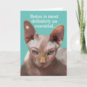 Cartão Gato Enrugado Enrugado Enrugado - Botox É Essenci