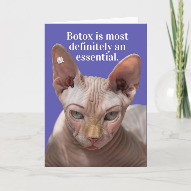 Cartão Gato Enrugado Enrugado Enrugado - Botox É Essencia (Frente)